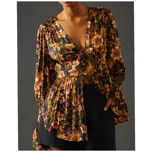 Sold Anthropologie Deep V-Tunic - Picture 1 of 8